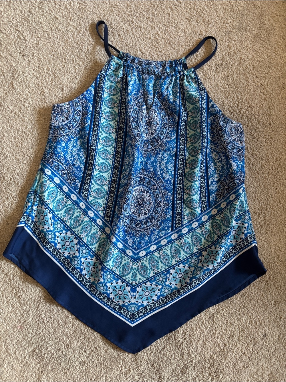 Blue Paisley Halter Camisole Top - BCX